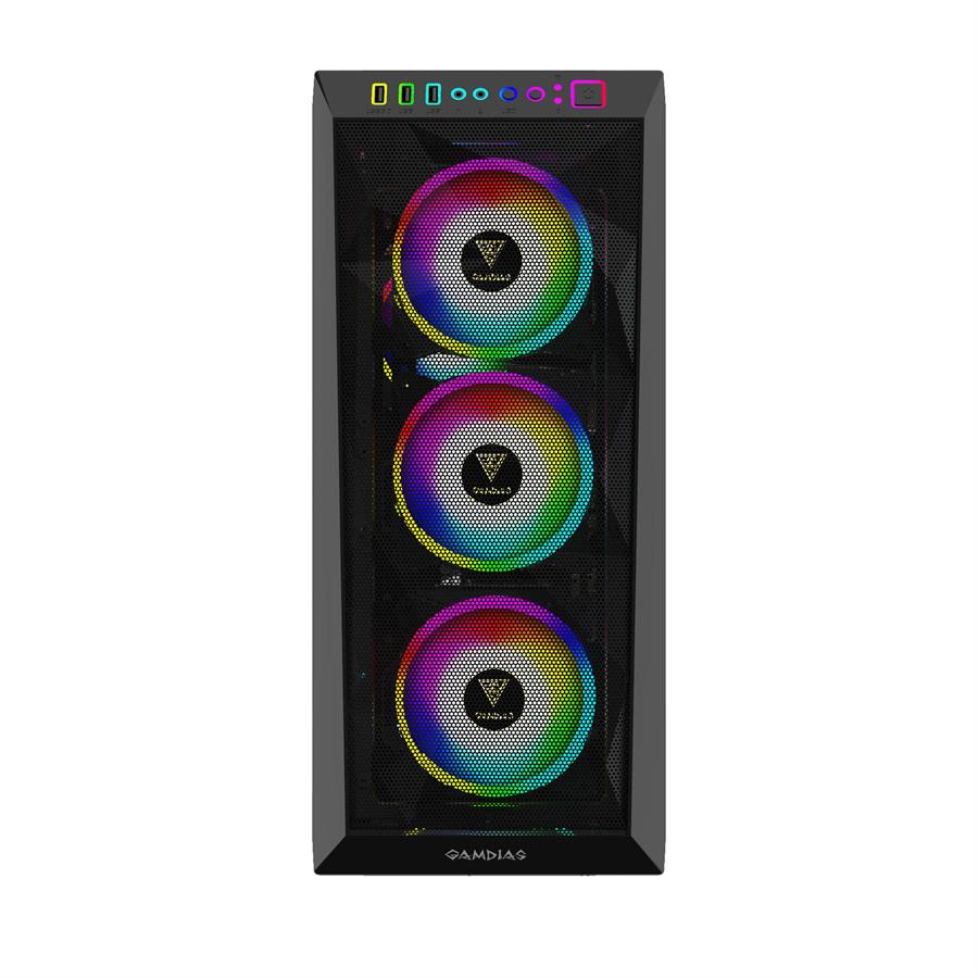 Gabinete Gamdias Athena M1 Black C/Coolers x3 RGB