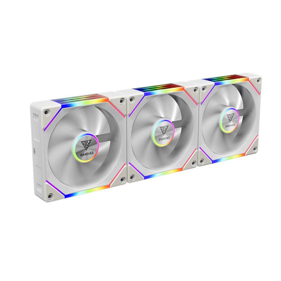 Fan Cooler Gamdias Aeolus P2-1203 White Pack x3