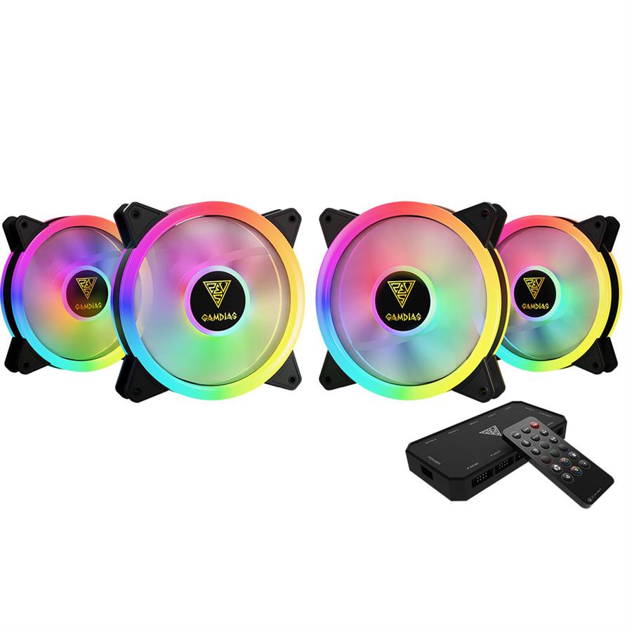 Fan Cooler Gamdias Aeolus M2-1204R Pack x4